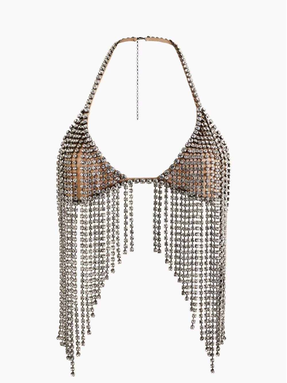 H&M Stella McCartney Silver Crystal Fringe Bralette NWT Sz S
